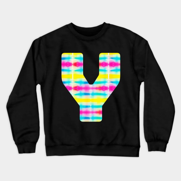 Tie Dye Alphabet Y (Uppercase letter y), Letter Y Crewneck Sweatshirt by maro_00